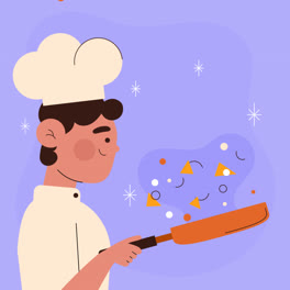 Motion-Graphic-of-Flat-international-chefs-day-illustration