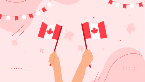 Gráfico-En-Movimiento-De-Fondo-Plano-Para-La-Celebración-Del-Día-De-Canadá