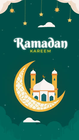 Bewegungsgrafik-Des-Flachen-Ramadan-Feier-Hintergrunds