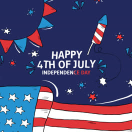 Motion-Graphic-of-Hand-drawn-4th-of-july---independence-day-illustration