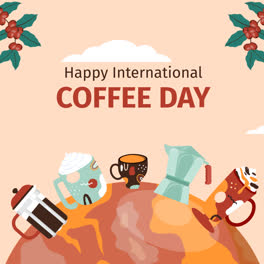 Gráfico-En-Movimiento-De-Fondo-Plano-Para-La-Celebración-Del-Día-Internacional-Del-Café