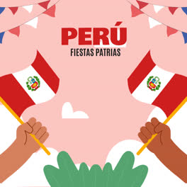 Bewegungsgrafik-Einer-Flachen-Illustration-Für-Peruanische-Fiestas-Patrias-Feiern