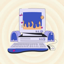 Motion-Graphic-of-Hand-drawn-old-computer-illustration