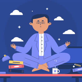 Motion-Graphic-of-Flat-business-man-meditating