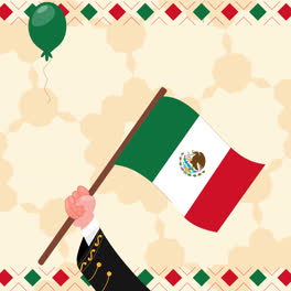 Gráfico-En-Movimiento-De-La-Bandera-Dibujada-A-Mano-Día-De-La-Constitución-De-México