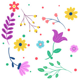 Gráfico-En-Movimiento-De-Fondo-De-Flores-Pintadas-De-Colores