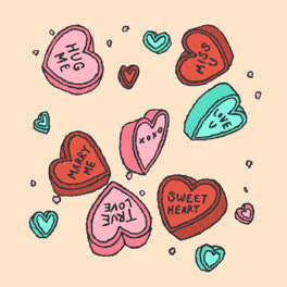 Motion-Graphic-of-Hand-drawn-flat-design-conversation-hearts-illustration-collection