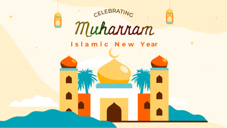 Motion-Graphic-of-Flat-horizontal-banner-template-for-islamic-new-year-celebration