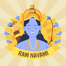 Gráfico-En-Movimiento-Del-Diseño-De-Evento-Ram-Navami-Dibujado-A-Mano