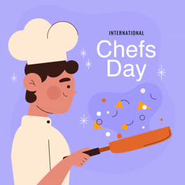 Motion-Graphic-of-Flat-international-chefs-day-illustration