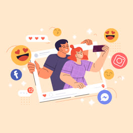 Bewegungsgrafik-Einer-Flachen-Illustration-Zur-Feier-Des-Social-Media-Tages