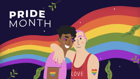 Bewegungsgrafik-Des-Pride-Month,-Handgezeichneter-Flacher-LGBT-Flyer-Oder-Poster