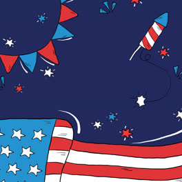 Motion-Graphic-of-Hand-drawn-4th-of-july---independence-day-illustration