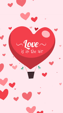 Motion-Graphic-of-Happy-valentine's-day-background-with-hot-air-balloon-heart