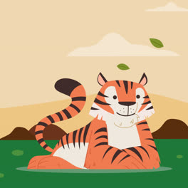 Motion-Graphic-of-Flat-background-for-international-tiger-day-awareness