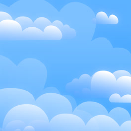 Motion-Graphic-of-Cloudy-sky-background-in-flat-style