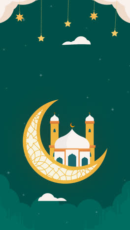 Bewegungsgrafik-Des-Flachen-Ramadan-Feier-Hintergrunds