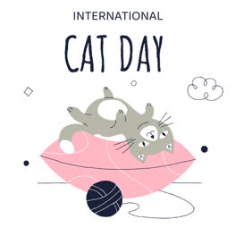 Motion-Graphic-of-Flat-international-cat-day-instagram-stories-collection