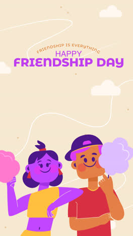 Motion-Graphic-of-Flat-friendship-day-background-with-group-of-friends