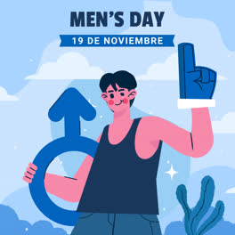 Gráfico-En-Movimiento-De-Ilustración-Plana-Para-El-Día-Del-Hombre-En-Español