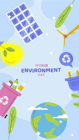 Gráfico-En-Movimiento-De-Fondo-Plano-Para-La-Celebración-Del-Día-Mundial-Del-Medio-Ambiente