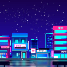 Motion-Graphic-of-Gradient-japanese-street-with-neon-colours