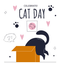 Motion-Graphic-of-Flat-international-cat-day-instagram-stories-collection