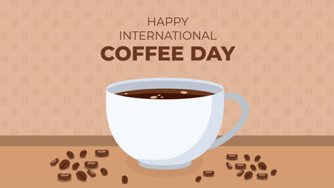 Bewegungsgrafik-Des-Flachen-Internationalen-Kaffeetags