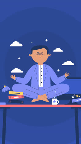 Gráfico-En-Movimiento-De-Un-Hombre-De-Negocios-Plano-Meditando