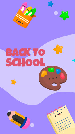 Motion-Graphic-of-Flat-back-to-school-background-with-supplies