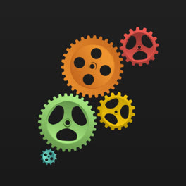 Motion-Graphic-of-Colored-cogwheels-background