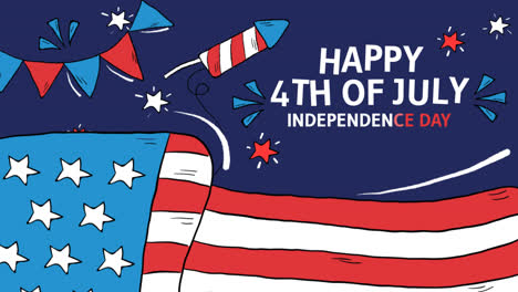 Motion-Graphic-of-Hand-drawn-4th-of-july---independence-day-illustration