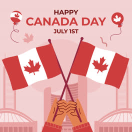 Gráfico-En-Movimiento-De-Ilustración-Plana-Para-La-Celebración-Del-Día-De-Canadá