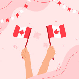 Bewegungsgrafik-Mit-Flachem-Hintergrund-Für-Die-Feier-Zum-Canada-Day