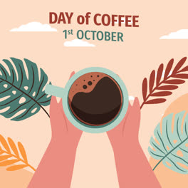 Gráfico-En-Movimiento-De-Ilustración-Plana-Para-La-Celebración-Del-Día-Internacional-Del-Café