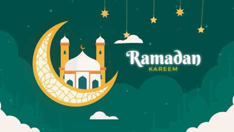 Bewegungsgrafik-Des-Flachen-Ramadan-Feier-Hintergrunds