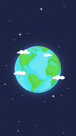 Motion-Graphic-of-Lovely-planet-earth-with-flat-design