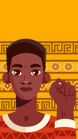 Motion-Graphic-of-Flat-illustration-for-black-awareness-day-with-man-and-fist-up