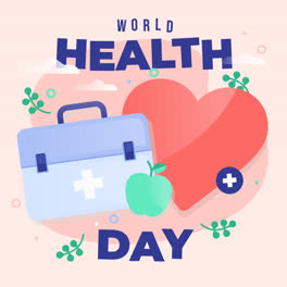 Gráfico-En-Movimiento-De-La-Celebración-Del-Día-Mundial-De-La-Salud-De-Diseño-Plano.