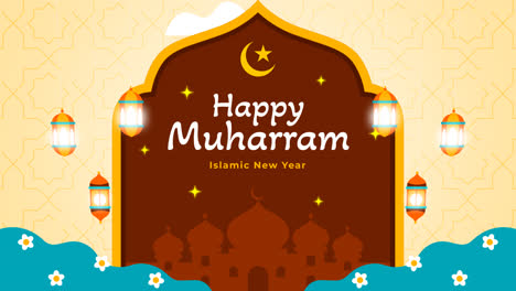 Motion-Graphic-of-Flat-background-for-islamic-new-year-celebration