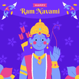 Motion-Graphic-of-Flat-ram-navami-greeting-card-template