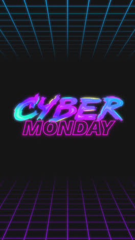 Bewegungsgrafik-Des-Neon-Schriftzugs-„Cyber-Monday“-Mit-Farbverlauf
