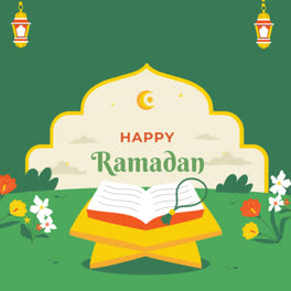 Motion-Graphic-of-Flat-background-for-islamic-ramadan-celebration