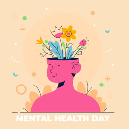 Gráfico-En-Movimiento-De-La-Ilustración-Del-Día-Mundial-De-La-Salud-Mental-Plana