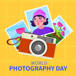 Motion-Graphic-of-Flat-illustration-for-world-photography-day-celebration