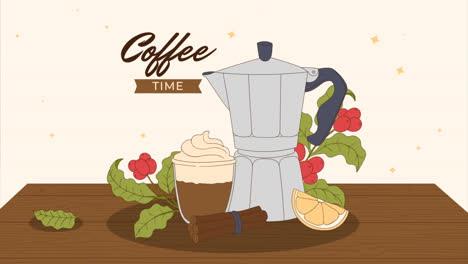 Bewegungsgrafik-Des-Handgezeichneten-Hintergrunds-Für-Den-Internationalen-Tag-Des-Kaffees