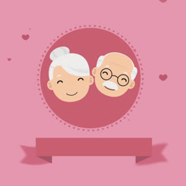 Motion-Graphic-of-Pink-background-of-happy-grandparents-with-hearts