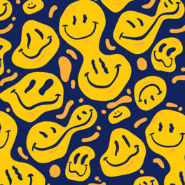 Gráfico-En-Movimiento-Del-Patrón-De-Emoticonos-De-Sonrisa-Distorsionada