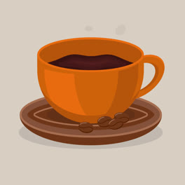 Motion-Graphic-of-White-and-orange-coffee-cup-collection