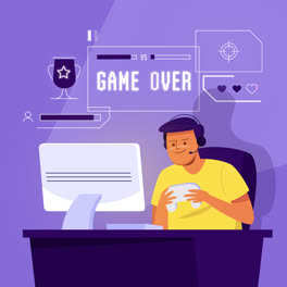 Motion-Graphic-of-Online-games-concept-illustrated